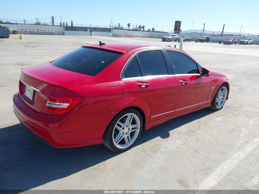 2012 Mercedes-benz C-klasse VIN WDDGF4HB9CA618836 IAAI salvage auction — REAR END, Clear - Dealer Only (California), sold $1,850 on 2026-07-29 (photo 4)