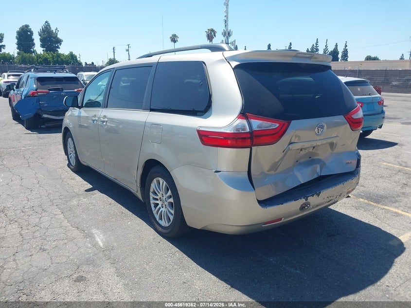 2016 Toyota Sienna VIN 5TDYK3DC6GS721000 IAAI salvage auction — REAR END, Salvage (California), sold $4,650 on 2026-07-29 (photo 3)