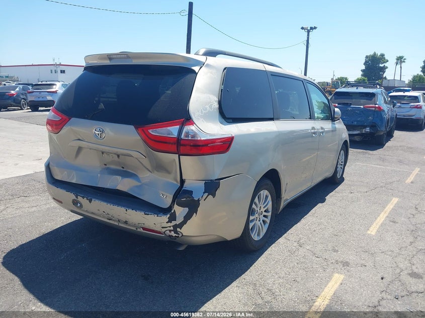 2016 Toyota Sienna VIN 5TDYK3DC6GS721000 IAAI salvage auction — REAR END, Salvage (California), sold $4,650 on 2026-07-29 (photo 4)
