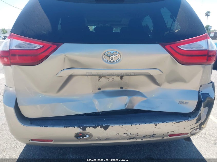 2016 Toyota Sienna VIN 5TDYK3DC6GS721000 IAAI salvage auction — REAR END, Salvage (California), sold $4,650 on 2026-07-29 (photo 6)