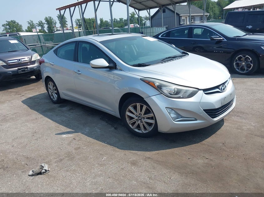 2015 Hyundai Elantra VIN KMHDH4AE7FU393391 IAAI salvage auction — LEFT SIDE, Salvage - Greater Than 75% (Maryland), sold $1,100 on 2026-07-30 (photo 1)