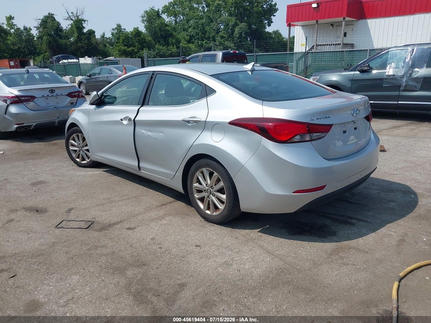 2015 Hyundai Elantra VIN KMHDH4AE7FU393391 IAAI salvage auction — LEFT SIDE, Salvage - Greater Than 75% (Maryland), sold $1,100 on 2026-07-30 (photo 3)