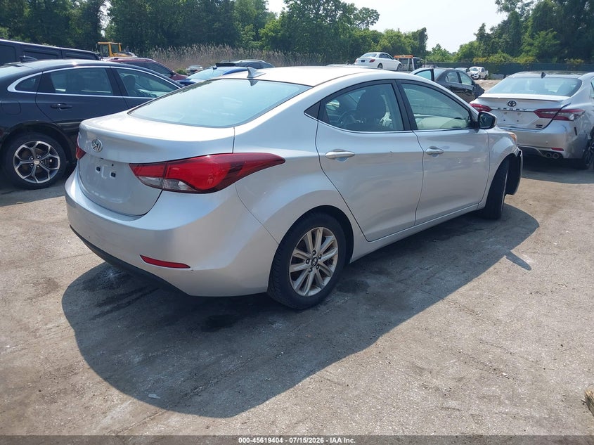 2015 Hyundai Elantra VIN KMHDH4AE7FU393391 IAAI salvage auction — LEFT SIDE, Salvage - Greater Than 75% (Maryland), sold $1,100 on 2026-07-30 (photo 4)