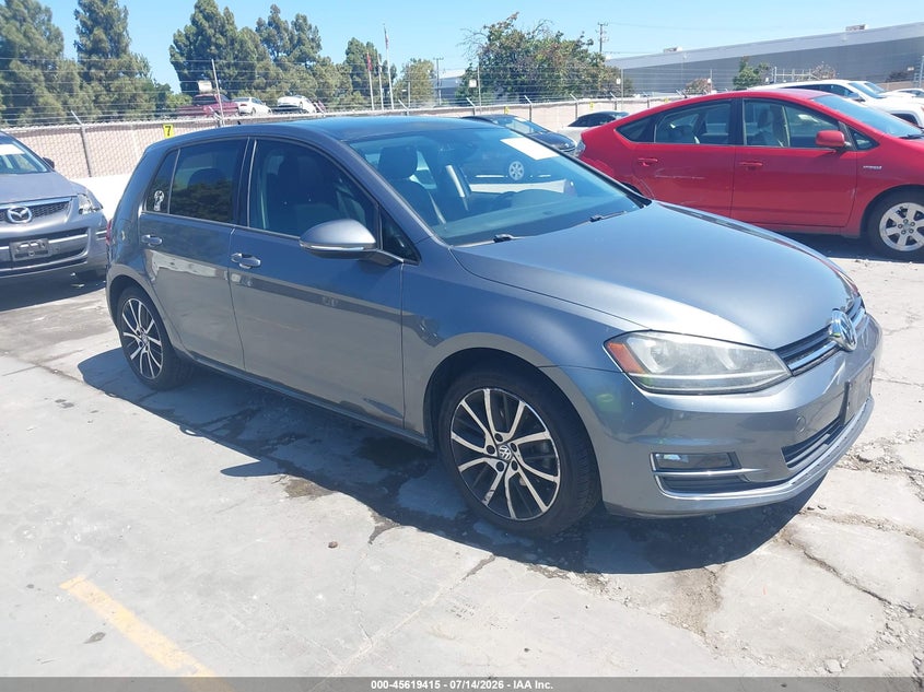 2015 Volkswagen Golf VIN 3VW217AU1FM005808 IAAI salvage auction — LEFT SIDE, Salvage (California), sold $2,700 on 2026-08-01 (photo 1)