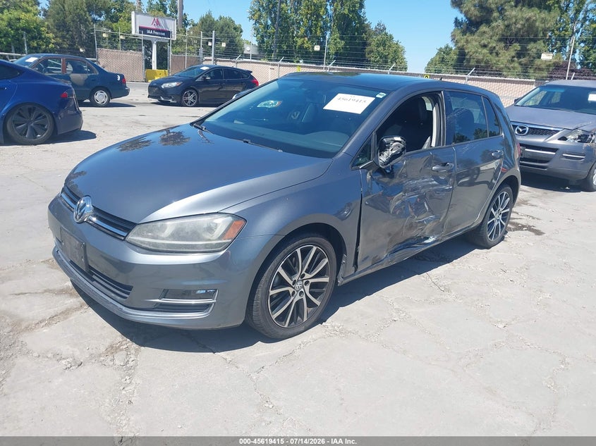 2015 Volkswagen Golf VIN 3VW217AU1FM005808 IAAI salvage auction — LEFT SIDE, Salvage (California), sold $2,700 on 2026-08-01 (photo 2)