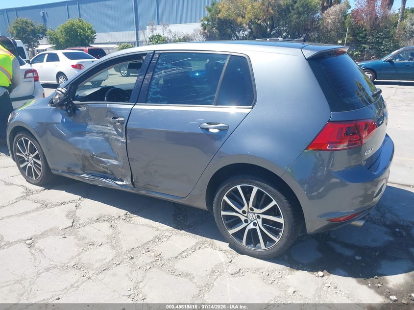 2015 Volkswagen Golf VIN 3VW217AU1FM005808 IAAI salvage auction — LEFT SIDE, Salvage (California), sold $2,700 on 2026-08-01 (photo 3)