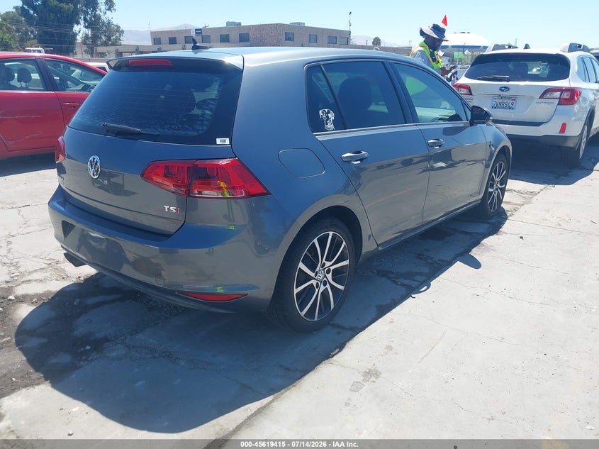 2015 Volkswagen Golf VIN 3VW217AU1FM005808 IAAI salvage auction — LEFT SIDE, Salvage (California), sold $2,700 on 2026-08-01 (photo 4)