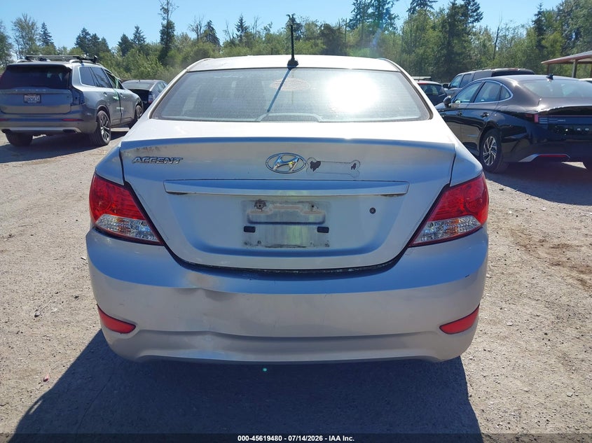 2013 Hyundai Accent VIN KMHCT4AE9DU366930 IAAI salvage auction — REAR END, Salvage Title, sold $650 on 2026-08-01 (photo 6)