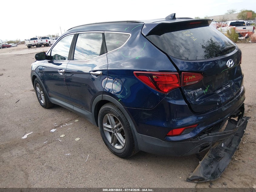 2017 Hyundai Santa fe VIN 5XYZU3LB5HG459170 IAAI salvage auction — REAR END, Salvage (Arizona), sold $3,000 on 2026-07-29 (photo 3)