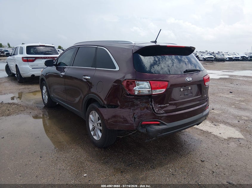 2017 Kia Sorento VIN 5XYPGDA30HG288747 IAAI salvage auction — REAR END, Salvage (Texas), sold $1,450 on 2026-07-29 (photo 3)
