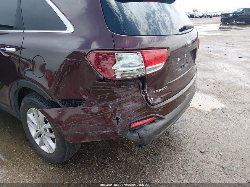 2017 Kia Sorento VIN 5XYPGDA30HG288747 IAAI salvage auction — REAR END, Salvage (Texas), sold $1,450 on 2026-07-29 (photo 6)