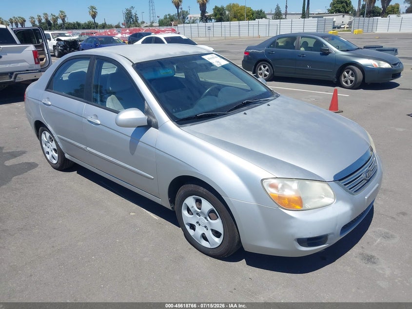 2008 Kia Spectra VIN KNAFE122485526000 IAAI salvage auction — SIDE, Salvage (California), sold $700 on 2026-07-28 (photo 1)