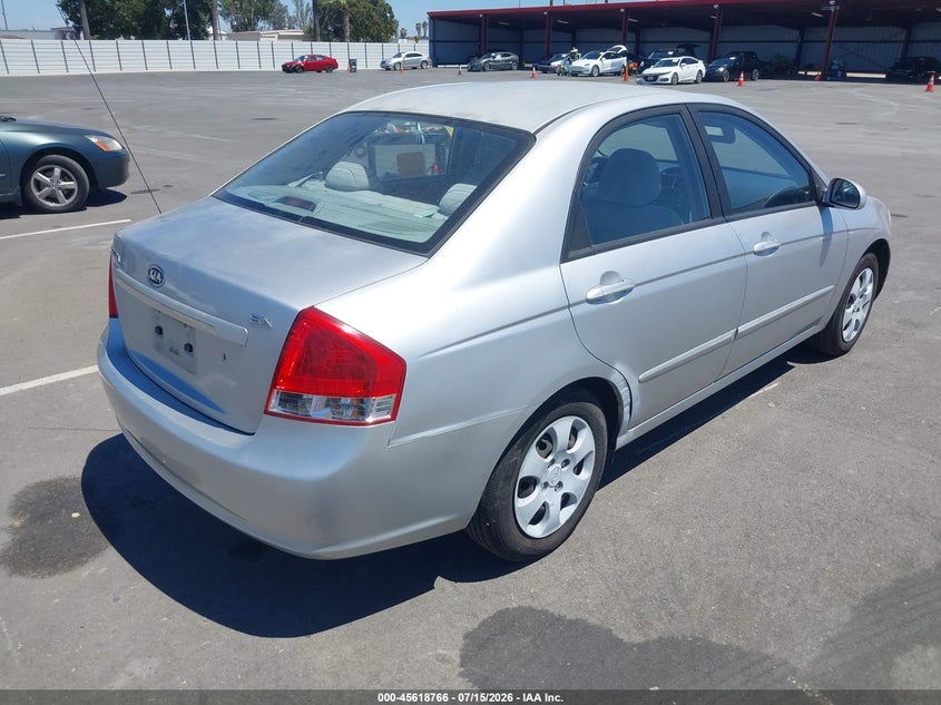 2008 Kia Spectra VIN KNAFE122485526000 IAAI salvage auction — SIDE, Salvage (California), sold $700 on 2026-07-28 (photo 4)