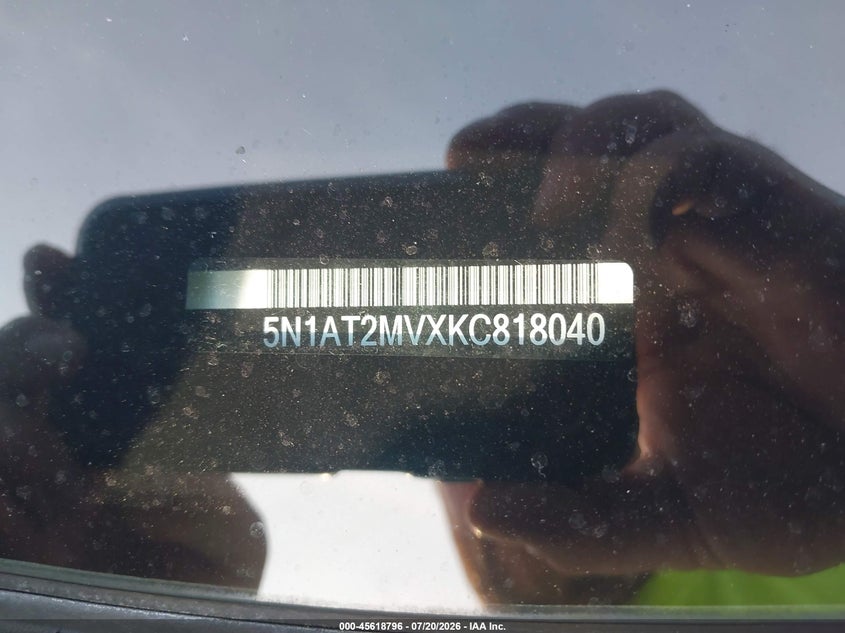 2019 Nissan Rogue VIN 5N1AT2MVXKC818040 IAAI salvage auction — UNKNOWN, Salvage (Indiana), sold $2,850 on 2026-08-01 (photo 9)