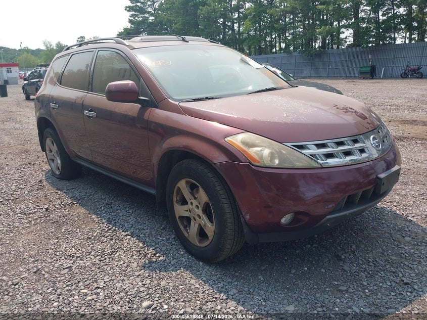 2005 Nissan Murano VIN JN8AZ08W05W443423 IAAI salvage auction — NORMAL WEAR, Clear (New Jersey), sold $25 on 2026-07-22 (photo 1)