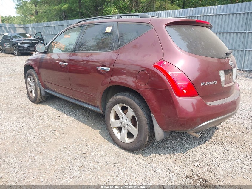 2005 Nissan Murano VIN JN8AZ08W05W443423 IAAI salvage auction — NORMAL WEAR, Clear (New Jersey), sold $25 on 2026-07-22 (photo 3)