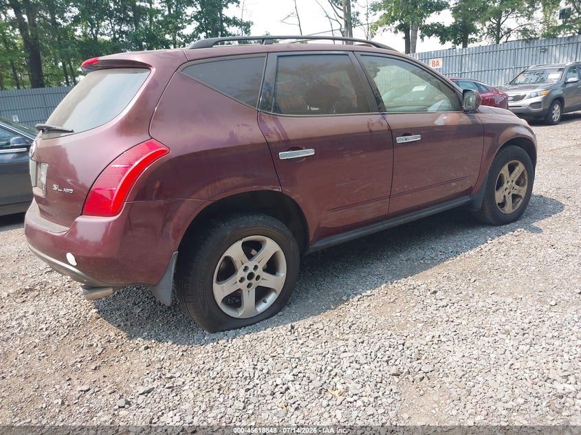 2005 Nissan Murano VIN JN8AZ08W05W443423 IAAI salvage auction — NORMAL WEAR, Clear (New Jersey), sold $25 on 2026-07-22 (photo 4)