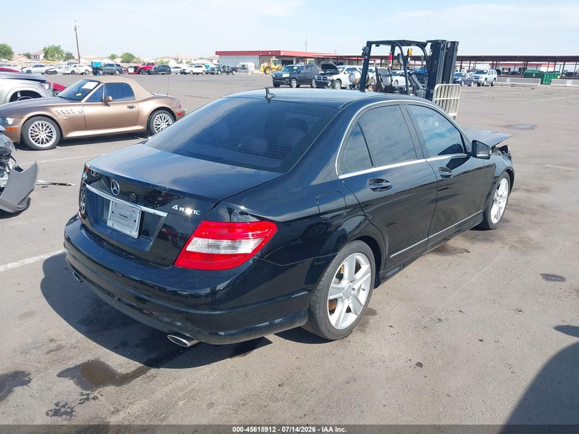 2011 Mercedes-benz C class VIN WDDGF8BBXBR141219 IAAI salvage auction — FRONT END, Salvage (Arizona), sold $800 on 2026-08-15 (photo 4)