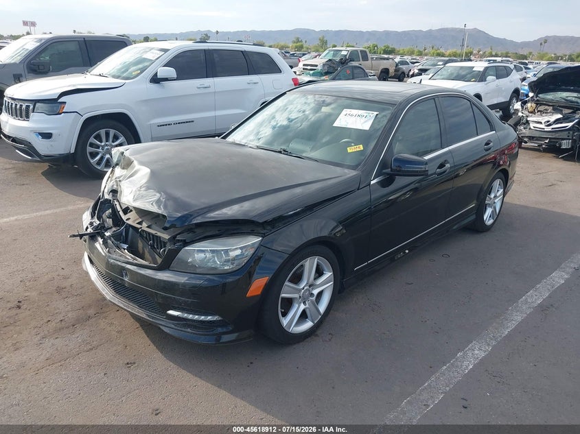 2011 Mercedes-benz C class VIN WDDGF8BBXBR141219 IAAI salvage auction — FRONT END, Salvage (Arizona), sold $800 on 2026-08-15 (photo 2)