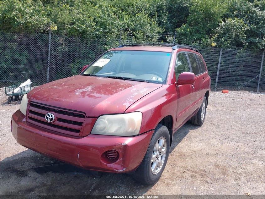 2004 Toyota Highlander VIN JTEGD21A640082307 IAAI salvage auction — NORMAL WEAR, Clear (Pennsylvania), sold $1,375 on 2026-07-17 (photo 2)