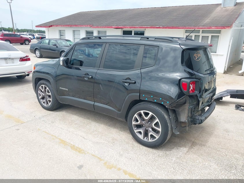 2016 Jeep Renegade VIN ZACCJABW5GPC93626 IAAI salvage auction — REAR END, Salvage Title, sold $1,300 on 2026-08-01 (photo 3)