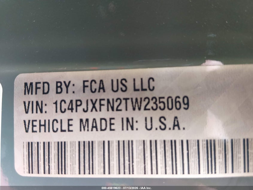 2026 Jeep Wrangler / VIN 1C4PJXFN2TW235069 IAAI salvage auction — UNKNOWN, Enterprise Vehicles Clear Only (Texas), sold $23,250 on 2026-07-28 (photo 9)