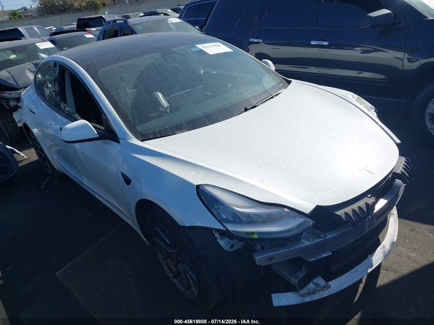 2021 Tesla Model 3 VIN 5YJ3E1EA9MF929701 IAAI salvage auction — LEFT FRONT, Wait Title, sold $5,800 on 2026-08-21 (photo 1)