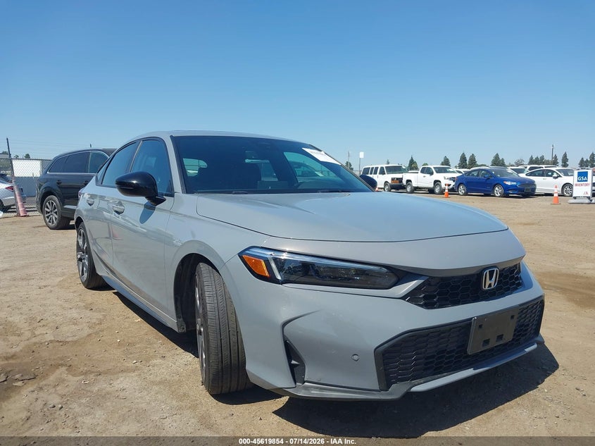 2025 Honda Civic VIN 19XFL4H97SE017173 IAAI salvage auction — LEFT FRONT, Salvage (California), sold $10,200 on 2026-07-28 (photo 1)