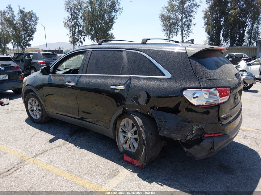 2016 Kia Sorento VIN 5XYPG4A37GG120487 IAAI salvage auction — LEFT REAR, Salvage (California), sold $900 on 2026-07-28 (photo 3)