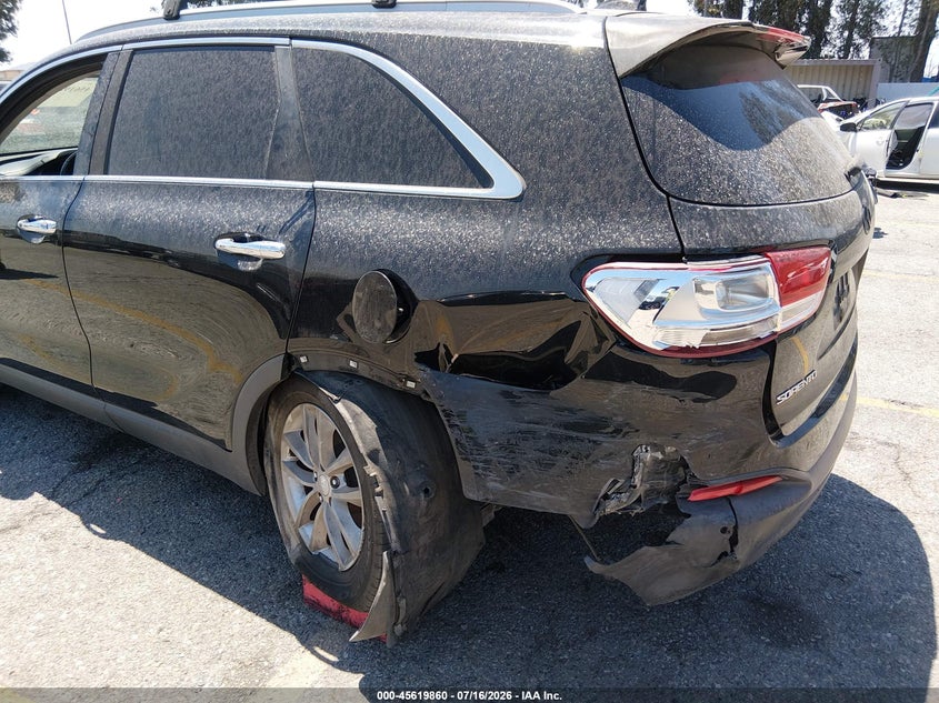 2016 Kia Sorento VIN 5XYPG4A37GG120487 IAAI salvage auction — LEFT REAR, Salvage (California), sold $900 on 2026-07-28 (photo 6)