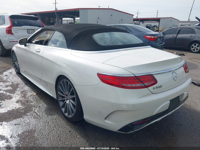 2017 Mercedes-benz S-klasse VIN WDDXK8CBXHA023544 IAAI salvage auction — WATER/FLOOD, Certificate Of Destruction (Louisiana), sold $13,300 on 2026-08-12 (photo 3)