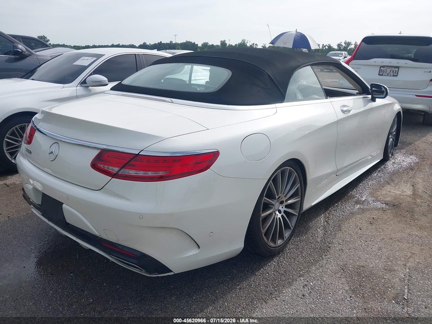 2017 Mercedes-benz S-klasse VIN WDDXK8CBXHA023544 IAAI salvage auction — WATER/FLOOD, Certificate Of Destruction (Louisiana), sold $13,300 on 2026-08-12 (photo 4)