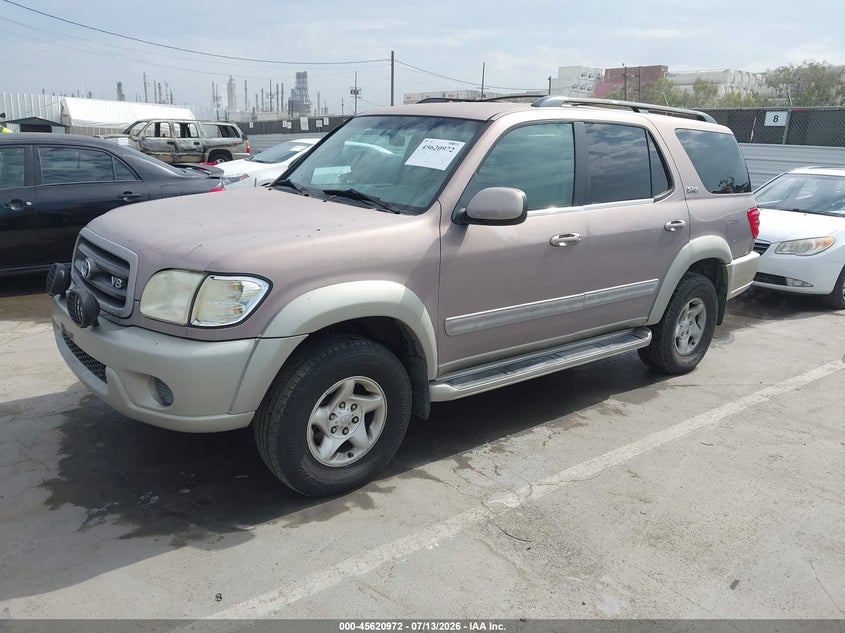 2002 Toyota Sequoia VIN 5TDZT34A72S115424 IAAI salvage auction — NORMAL WEAR, Clear - Dealer Only (California), sold $25 on 2026-07-29 (photo 2)