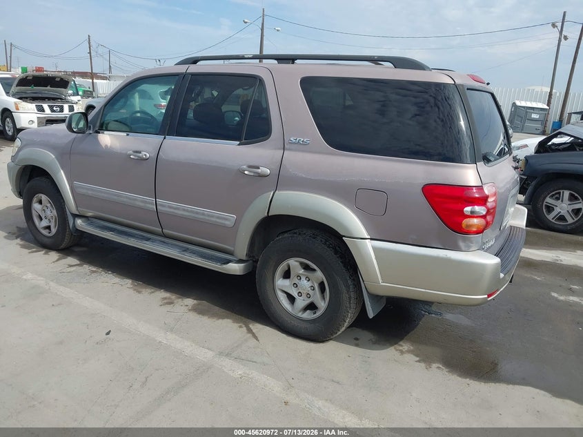 2002 Toyota Sequoia VIN 5TDZT34A72S115424 IAAI salvage auction — NORMAL WEAR, Clear - Dealer Only (California), sold $25 on 2026-07-29 (photo 3)