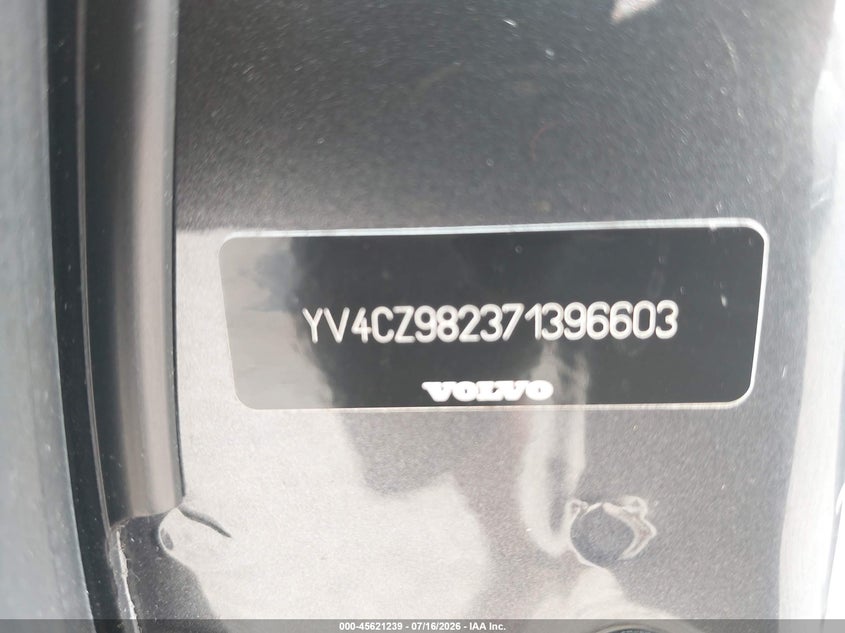 2007 Volvo Xc90 VIN YV4CZ982371396603 IAAI salvage auction — NORMAL WEAR, Clear (Illinois), sold $475 on 2026-07-22 (photo 9)