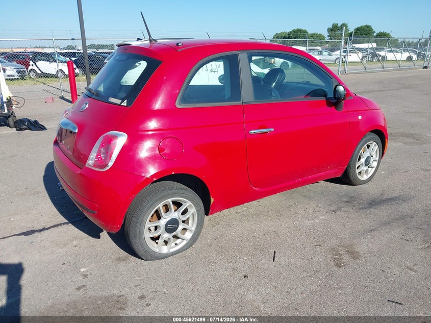 2013 Fiat 500 VIN 3C3CFFAR2DT628683 IAAI salvage auction — WATER/FLOOD, Parts Only Bos (Minnesota), sold $300 on 2026-08-10 (photo 4)