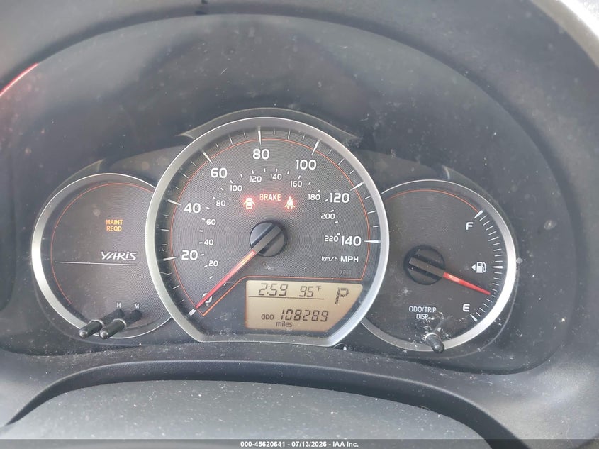 2013 Toyota Yaris VIN JTDKTUD39DD544281 IAAI salvage auction — NORMAL WEAR, Clear (Virginia), sold $2,300 on 2026-07-28 (photo 7)