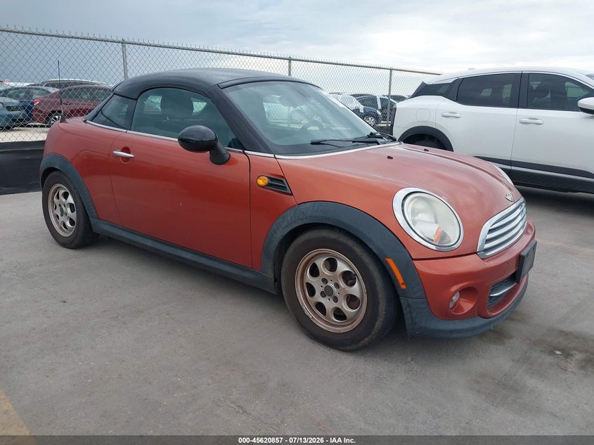 2013 Mini Coupe VIN WMWSX1C58DT507635 IAAI salvage auction — NORMAL WEAR, Clear (Texas), sold $1,200 on 2026-08-06 (photo 1)