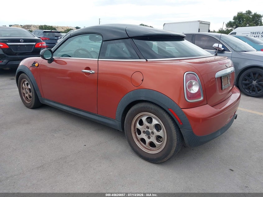 2013 Mini Coupe VIN WMWSX1C58DT507635 IAAI salvage auction — NORMAL WEAR, Clear (Texas), sold $1,200 on 2026-08-06 (photo 3)