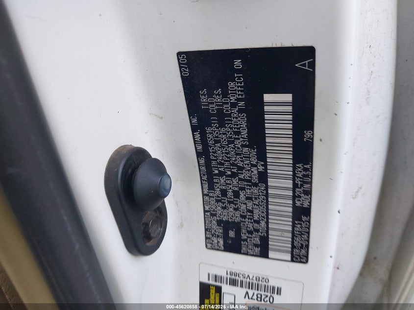 2005 Toyota Sienna VIN 5TDZA23C05S291240 IAAI salvage auction — NORMAL WEAR, Clear - Public Restricted (Oklahoma), sold $925 on 2026-08-01 (photo 9)