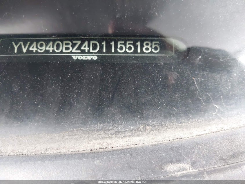 2013 Volvo Xc70 VIN YV4940BZ4D1155185 IAAI salvage auction — NORMAL WEAR, Clear - Dealer Only (California), sold $1,500 on 2026-07-27 (photo 9)
