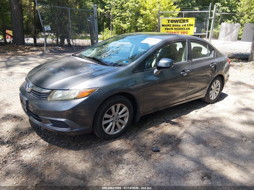 2012 Honda Civic VIN 19XFB2F90CE047871 IAAI salvage auction — FRONT END, Salvage Title, sold $950 on 2026-07-22 (photo 2)