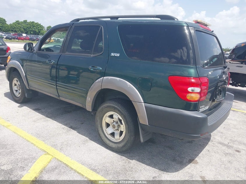 2002 Toyota Sequoia VIN 5TDZT34AX2S119998 IAAI salvage auction — NORMAL WEAR, Clear (Florida), sold $1,625 on 2026-07-16 (photo 3)