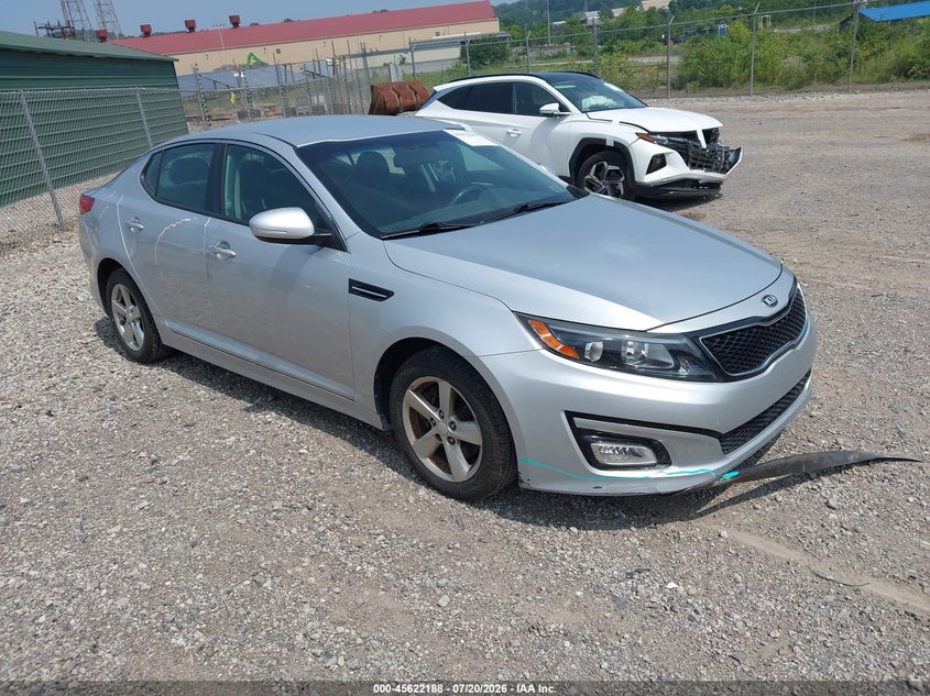 2015 Kia Optima VIN 5XXGM4A76FG505411 IAAI salvage auction — FRONT END, Salvage (Idaho), sold $675 on 2026-08-01 (photo 1)