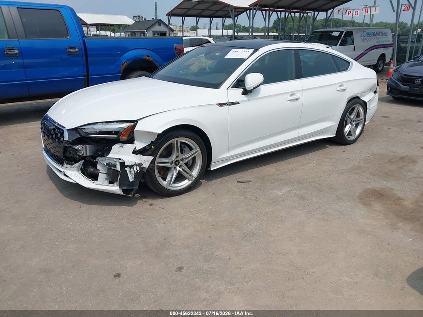 2022 Audi A5 VIN WAUDACF58NA029361 IAAI salvage auction — FRONT END, Salvage Title, sold $10,500 on 2026-08-27 (photo 2)