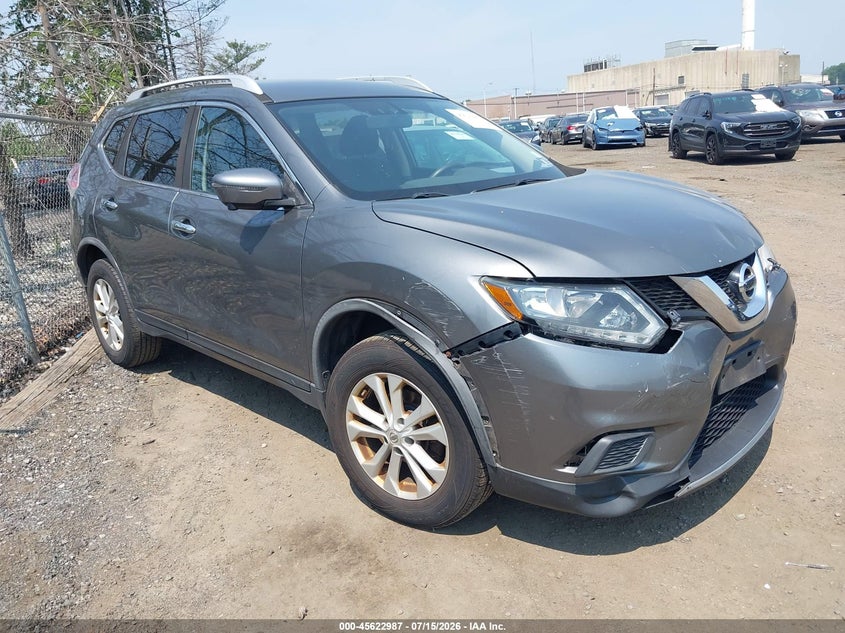 2016 Nissan Rogue VIN JN8AT2MV7GW134836 IAAI salvage auction — NORMAL WEAR, Clear (New Jersey), sold $525 on 2026-07-27 (photo 1)
