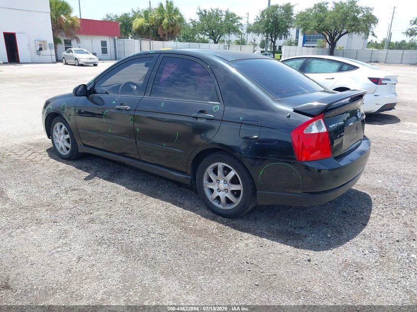 2006 Kia Spectra VIN KNAFE121X65259742 IAAI salvage auction — RIGHT SIDE, Rebuildable (Florida), sold $400 on 2026-07-22 (photo 3)