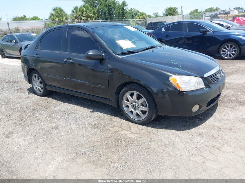 2006 Kia Spectra VIN KNAFE121X65259742 IAAI salvage auction — RIGHT SIDE, Rebuildable (Florida), sold $400 on 2026-07-22 (photo 6)