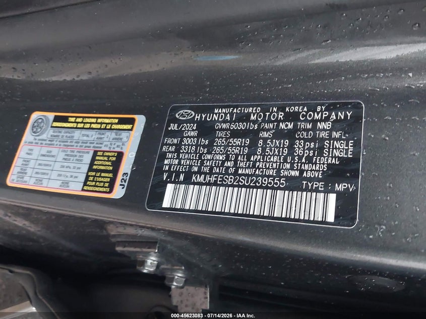 2025 Genesis Gv80 VIN KMUHFESB2SU239555 IAAI salvage auction — FRONT END, Certificate Of Destruction (Florida), sold $25 on 2026-07-16 (photo 9)