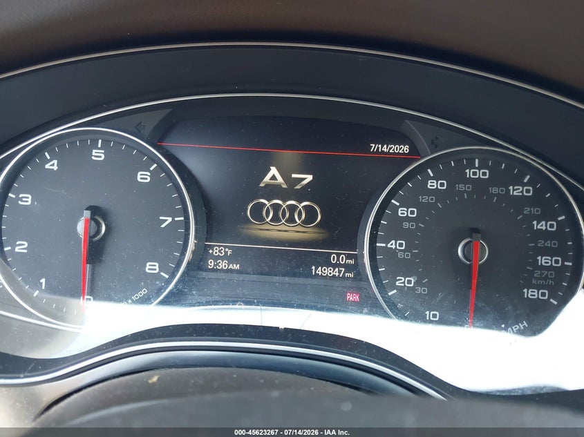 2013 Audi A7 VIN WAUYGAFC6DN034858 IAAI salvage auction — RIGHT SIDE, Salvage (Ohio), sold $1,750 on 2026-08-16 (photo 7)